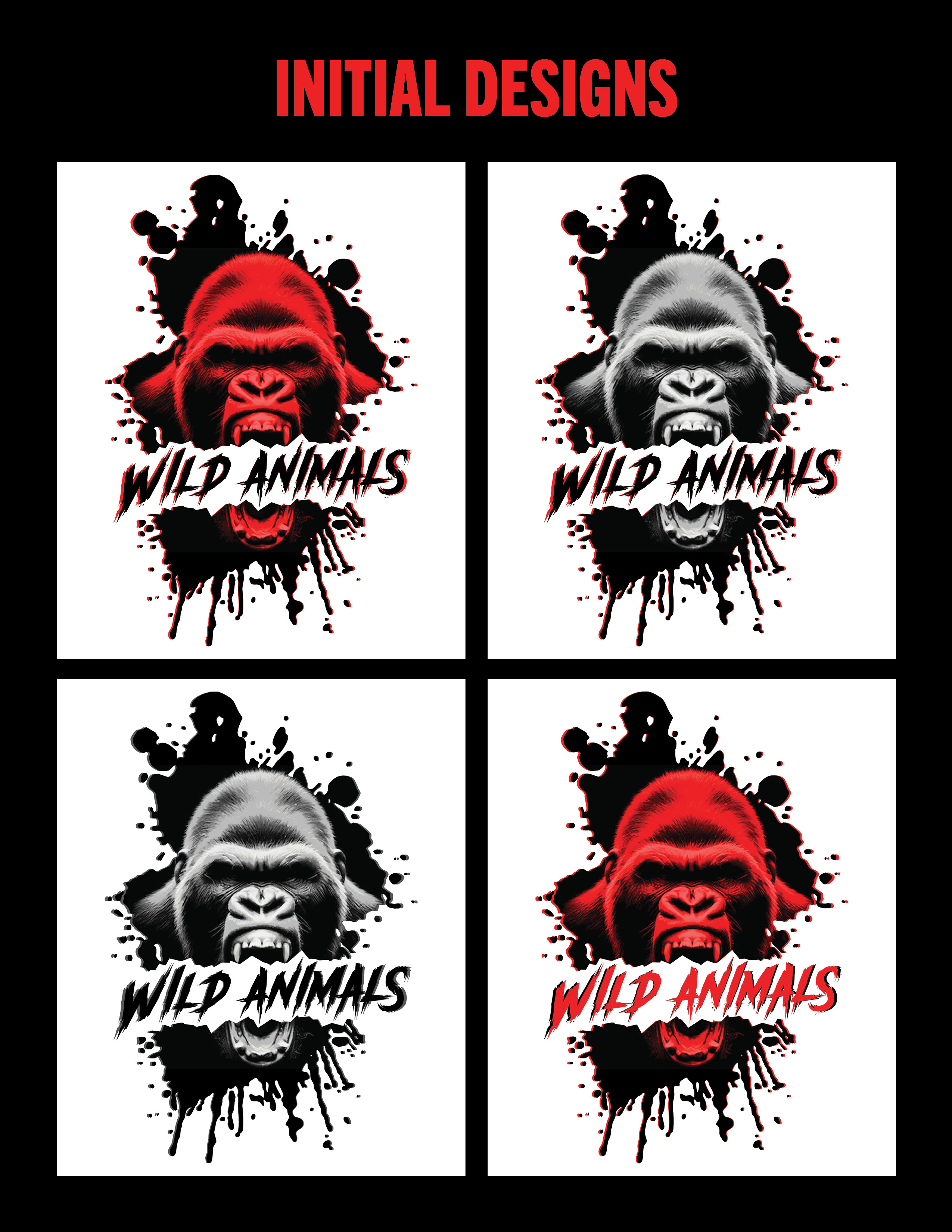 Wild Animals Fitness t-shirt design